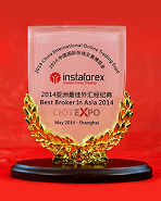 Лучший брокер Азии по версии the China International Online Trading Expo (CIOT EXPO) 2014